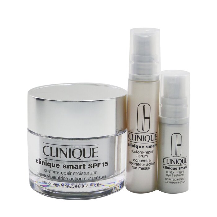 Clinique Derm Pro Solutions Clinique Smart (For Custom De-Aging) Set: Moisturizer SPF 15 50ml+ Serum 10ml+ Eye Treatment 5ml 3pcsProduct Thumbnail