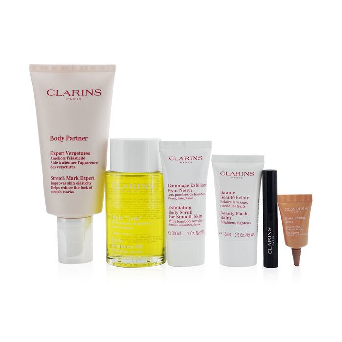 Clarins Beautiful Beginnings Gift Set: Body Partner 175ml+ Tonic Treatment Oil 100ml+ Body Scrub 30ml+ Beauty Flash Balm 15ml... 7pcs+1suitcaseProduct Thumbnail