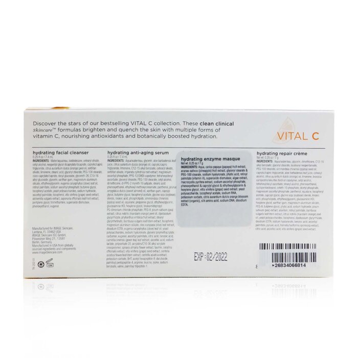 Image Kit Vital C Trial: Limpiador Facial Hidratante 7.4ml + Suero Hidratante 7.4ml + Mascarilla 7g + Hidratante (Fecha Vto.: 02/2022) 4pcsProduct Thumbnail