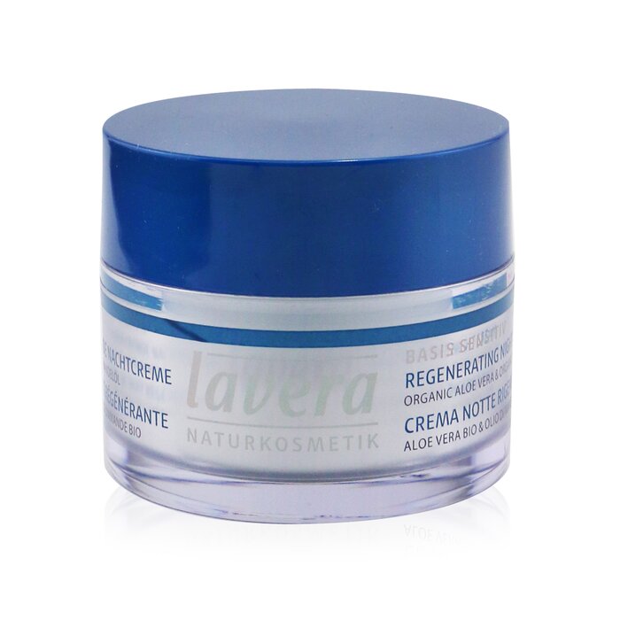 Lavera Basis Sensitiv Regenerating Night Cream - Organic Aloe Vera & Organic Almond Oil (For All Skin Types) (Exp. Date: 01/2022) 50ml/1.6ozProduct Thumbnail