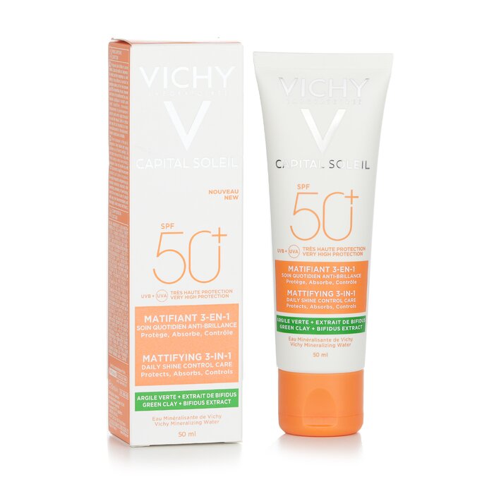 Vichy Capital Soleil Mattifying 3-In-1 Daily Shine Control Care SPF 50 - Protects, Absorbs, Controls 50ml/1.69ozProduct Thumbnail