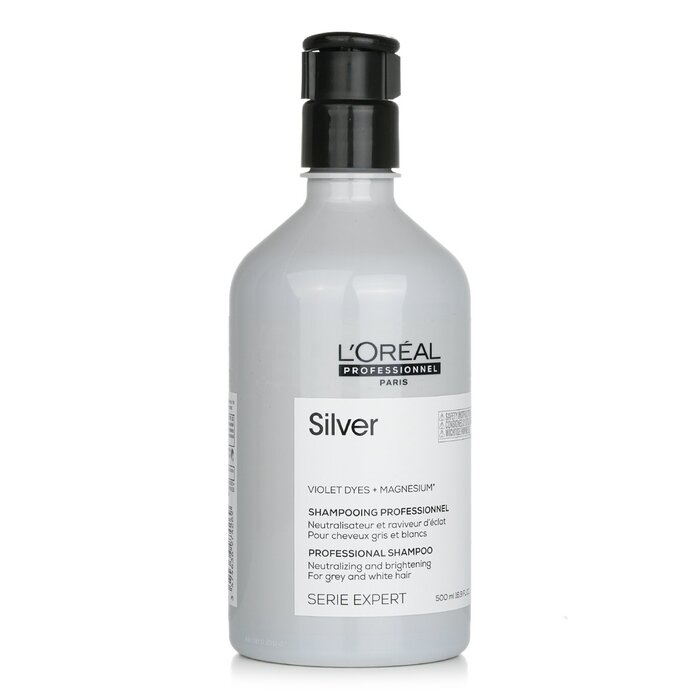 L'Oreal Professionnel Serie Expert - Silver Violet Dyes + Magnesium Neutralising and Brightening Shampoo (For Grey and White Hair) 500ml/16.9ozProduct Thumbnail