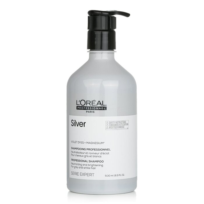 L'Oreal Professionnel Serie Expert - Silver Violet Dyes + Magnesium Neutralising and Brightening Shampoo (For Grey and White Hair) 500ml/16.9ozProduct Thumbnail