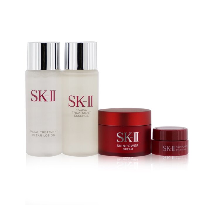 SK II Pitera Experience Kit 2: Clear Lotion 30ml + Facial Treatment Essence 30ml + Skinpower Cream 15g + Skinpower Eye Cream 2.5g 4pcsProduct Thumbnail