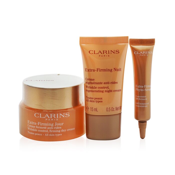 クラランス Clarins Extra-Firming Collection: Day Cream 50ml+ Night Cream 15ml+ Phyto-Serum 10ml+ Bag 3pcs+1bagProduct Thumbnail