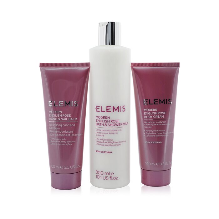 Elemis English Rose-Infused Body Trio Set: Bath & Shower Milk 300ml+ Hand & Nail Balm 100ml+ Body Cream 100ml 3pcsProduct Thumbnail