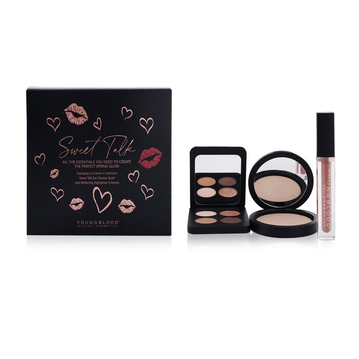 Youngblood Sweet Talk The Perfect Spring Glow Palette (1x Hydrating Lip Creme, 1x Highlighter, 1x Eyeshadow Quad) 3pcsProduct Thumbnail