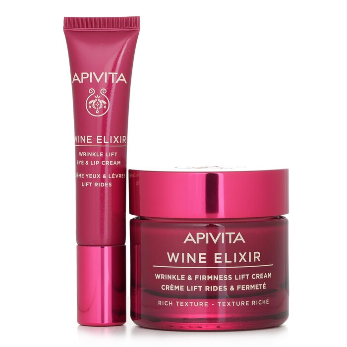 Apivita Bộ quà tặng Wine Elixir Wrinkle Reduction & Firmness (Rich Texture): Rich Cream 50ml + Eye & Lip Cream 15ml 2pcsProduct Thumbnail