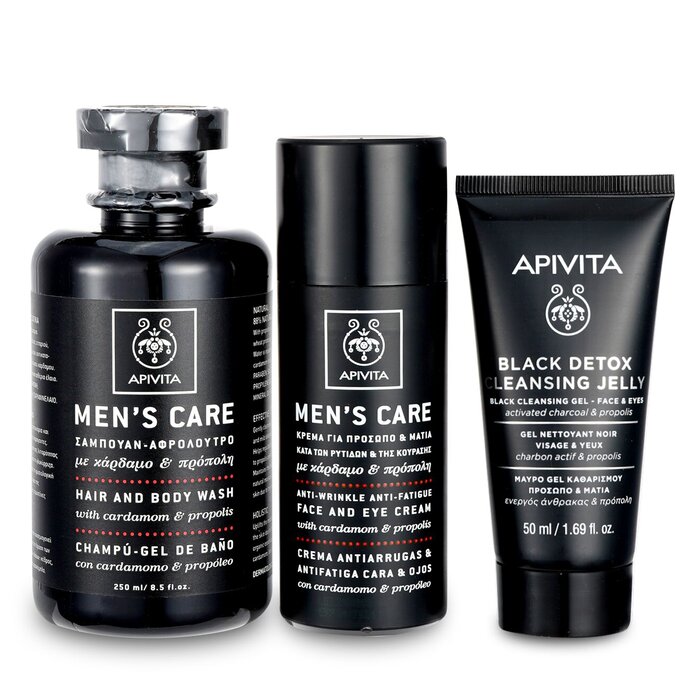 Apivita That's My Man Face & Body Treatment Set: Hair & Body Wash 250ml + Face & Eye Cream 50ml + Black Cleansing Gel 50ml 3pcsProduct Thumbnail