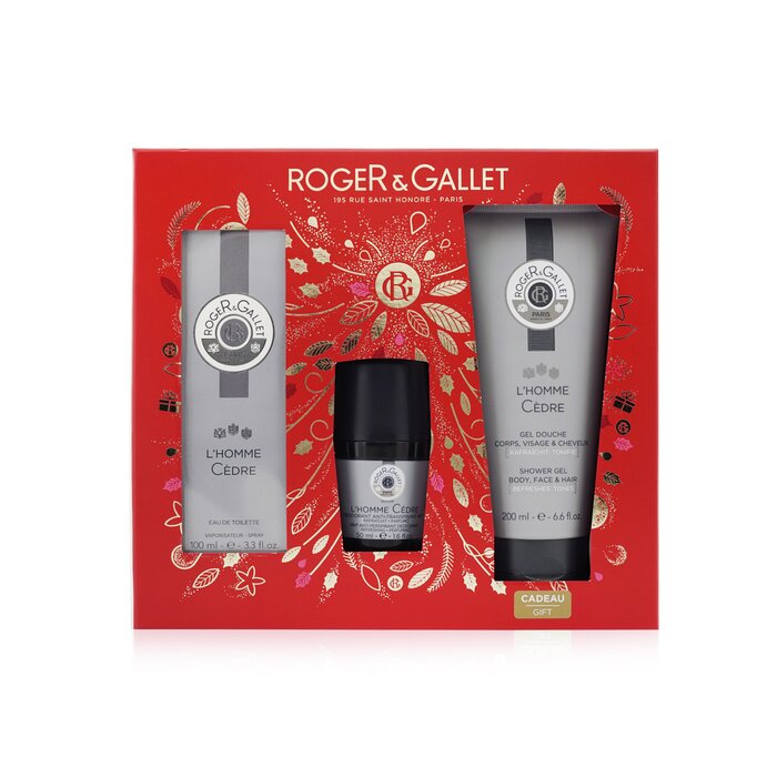 Roger & Gallet L'Homme Cedre Coffret: Eau De Toilette Spray 100ml/3.3oz + Anti-Perspirant Deodorant 50ml/1.6oz + Shower Gel 200ml/6.6oz 3pcsProduct Thumbnail