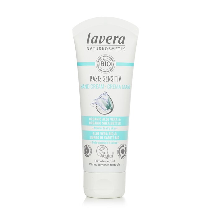 Lavera Basis Sensitiv Hand Cream With Organic Aloe Vera & Organic Shea Butter - For Normal To Dry Skin 75ml/2.6ozProduct Thumbnail
