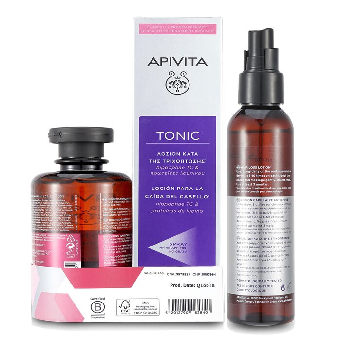 Apivita Hippophae TC və Lupin Proteinli Saç Dökülməsinə Qarşı Losyon 150ml (Pulsuz: Hippophae TC & Laurel ilə Qadın Tonik Şampunu - Saç Qalınlığını Yaxşılaşdırmağa Kömək edir 250ml) 2pcsProduct Thumbnail