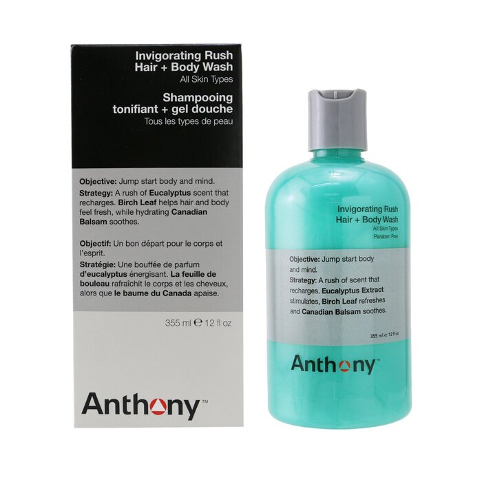 Anthony Żel do mycia ciała i włosów Invigorating Rush Hair & Body Wash (All Skin Types) 355ml/12ozProduct Thumbnail
