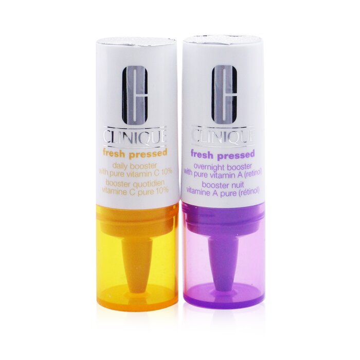 Clinique Fresh Pressed Clinical Daily+Overnight Boosters (1x Daily Booster 8.5ml/0.29oz+ 1x Overight Booster 6ml/0.2oz) 2pcsProduct Thumbnail