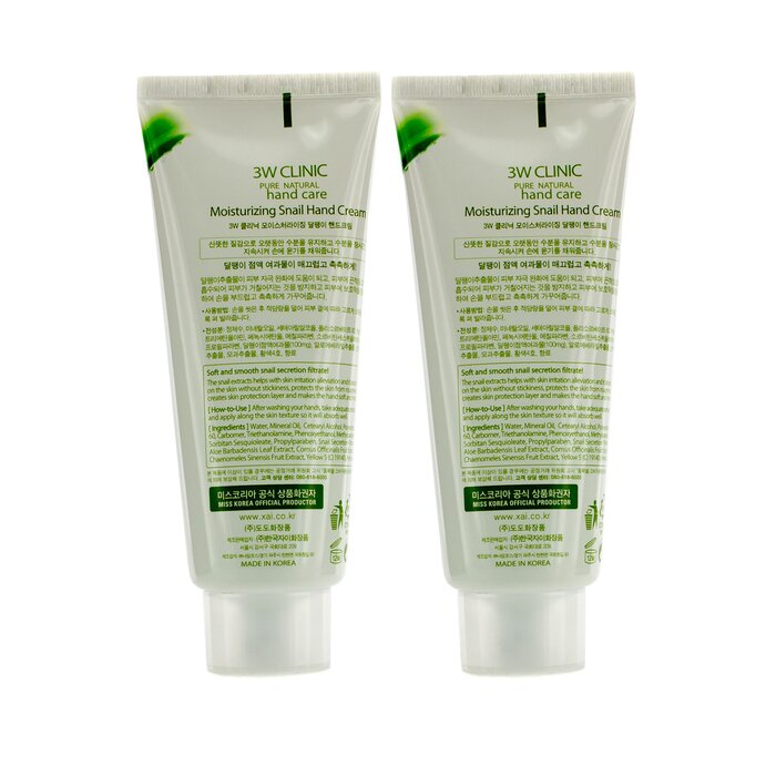 3W Clinic Hand Cream Duo Pack - Snail 2x100ml/3.38ozProduct Thumbnail