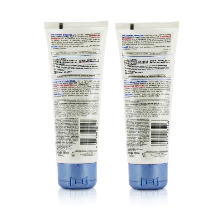L'Oreal Dermo-Expertise White Perfect Purifies & Brightness Milky Foam Duo Pack 2x100ml/3.3ozProduct Thumbnail