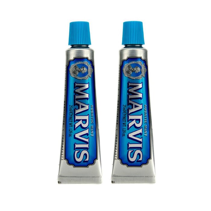 玛尔仕 Marvis Aquatic Mint Toothpaste Duo Pack (Travel Size) 2x25ml/1.29ozProduct Thumbnail
