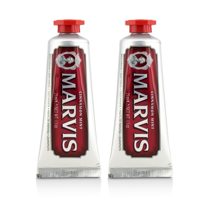 玛尔仕 Marvis Cinnamon Mint Toothpaste Duo Pack (Travel Size) 2x25ml/1.3ozProduct Thumbnail