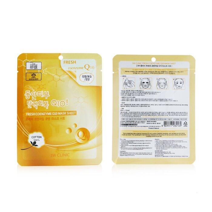 3W Clinic Mask Sheet - Fresh Coenzyme Q10 (Exp. Date 04/2022) 10pcsProduct Thumbnail