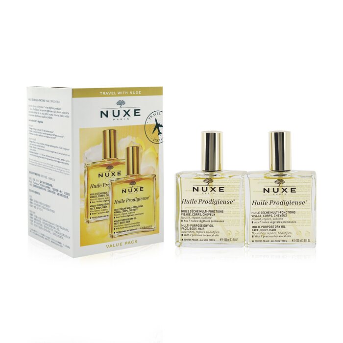 Nuxe Travel With Nuxe Huile Prodigieuse Многофункциональное Сухое Масло Набор Дуо: 2x Сухое Масло 100мл 2x 100ml/3.3ozProduct Thumbnail