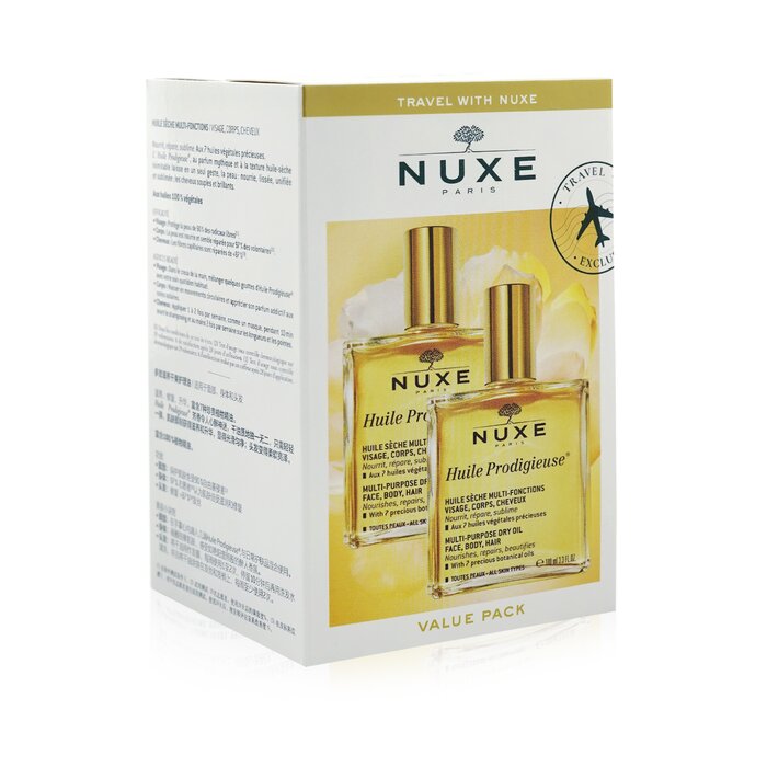 Nuxe Travel With Nuxe Huile Prodigieuse Multi Usage Dry Oil Duo Set: 2x Dry Oil 100ml 2x 100ml/3.3ozProduct Thumbnail