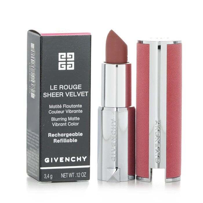 Givenchy أحمر شفاه مخملي غير لامع بعبوة قابلة للتعبئة Le Rouge Sheer 3.4g/0.12ozProduct Thumbnail