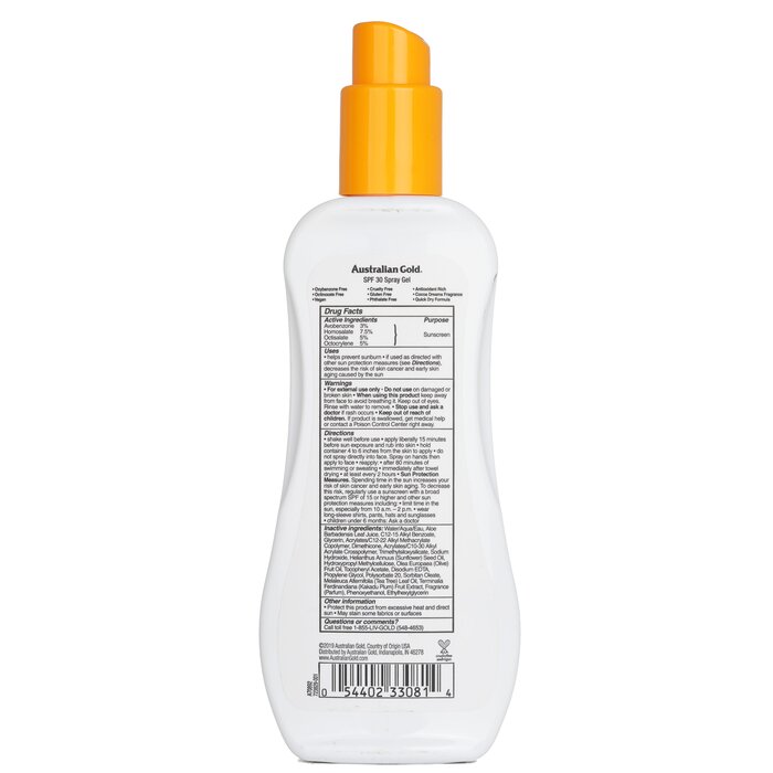 Australian Gold Spray Gel Sunscreen SPF 30 (Ultimate Hydration) 237ml/8ozProduct Thumbnail