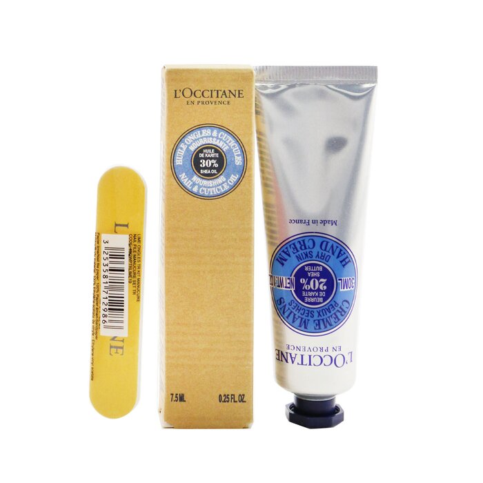 L'Occitane My Manicure Set: Shea Butter Hand Cream 30ml + Shea Butter Nail & Cuticle Nourishing Oil 7.5ml + Nail File 3pcsProduct Thumbnail