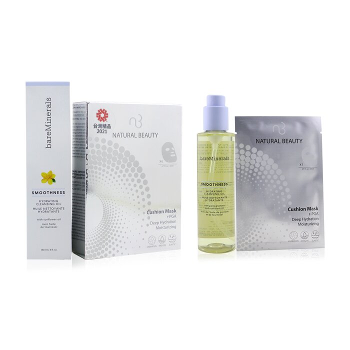 BareMinerals Smoothness Hydrating Cleansing Oil (ilmainen: Natural Beauty r-PGA Deep Hydration Moisturizing Cushion Mask 6x 20ml) 180ml+6x20mlProduct Thumbnail