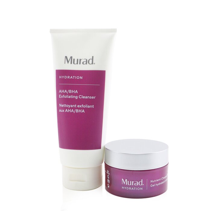 Murad Murad Skin Clinic - Total Hydration With Murad Set: AHA/BHA Exfoliating Cleanser - 200ml/6.75oz + Nutrient-Charged Water Gel - 50ml/1.7oz 2pcsProduct Thumbnail