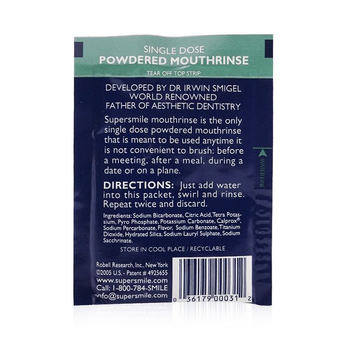 灿烂微笑美齿 Supersmile Single Dose Powdered Mouthrinse - No Alcohol/Sugar (Box Slightly Damaged) 60x1.7g/0.06ozProduct Thumbnail