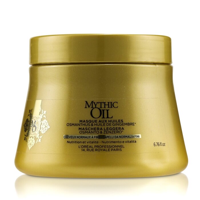 L'Oreal Professionnel Mythic Oil Oil Light Masque with Osmanthus & Ginger Oil - Normal to Fine Hair (Bottle Slightly Dented) 200ml/6.76ozProduct Thumbnail
