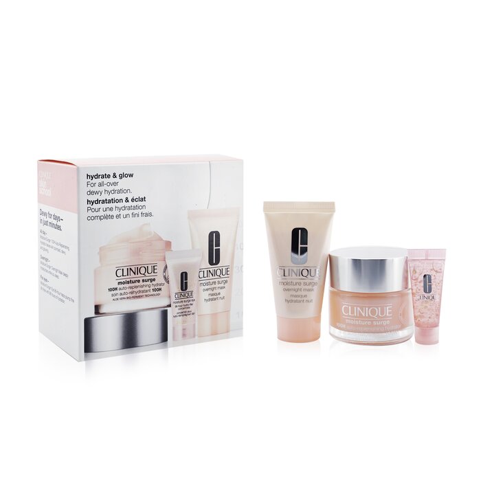 Clinique Hydrate & Glow Set: Moisture Surge 100H 50ml+ Overnight Mask 30ml+ Eye 96-Hour Concentrate 5ml 3pcsProduct Thumbnail