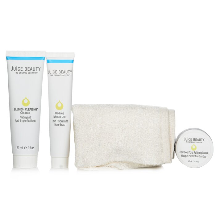 Juice Beauty Blemish Clearing Solutions Kit : Cleanser + Moisturizer + Mask + Washcloth (Unboxed) 3pcs+1clothProduct Thumbnail
