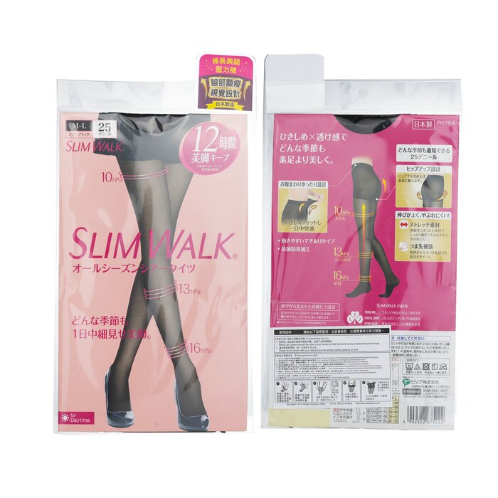 SlimWalk Compression Pantyhose With Supporting Function For Pelvis - # Black (Size: M-L) 1pairProduct Thumbnail