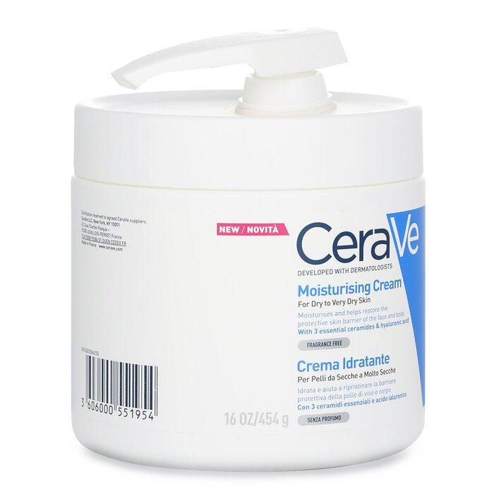 CeraVe Moisturising Cream For Dry to Very Dry Skin (With Pump) 454g/16ozProduct Thumbnail