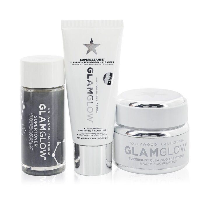 Glamglow Clear Skin Countdown Набор: SuperCleanse 30г + Supermud 50мл + Supertoner 30мл 3pcsProduct Thumbnail