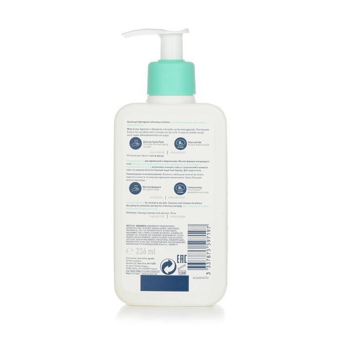 CeraVe Espuma de limpeza para pele normal a oleosa 236ml/8ozProduct Thumbnail