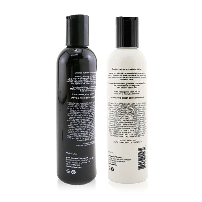 John Masters Organics Shampoo For Dry Hair with Evening Primrose 236ml + Conditioner For Dry Hair with Lavender & Avocado 236ml 2pcsProduct Thumbnail