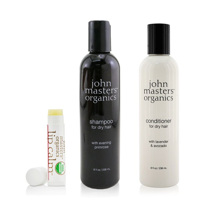 John Masters Organics Shampoo For Dry Hair with Evening Primrose 236ml+Conditioner For Dry Hair with Lavender & Avocado 236ml+Lip Calm 4g 3pcsProduct Thumbnail