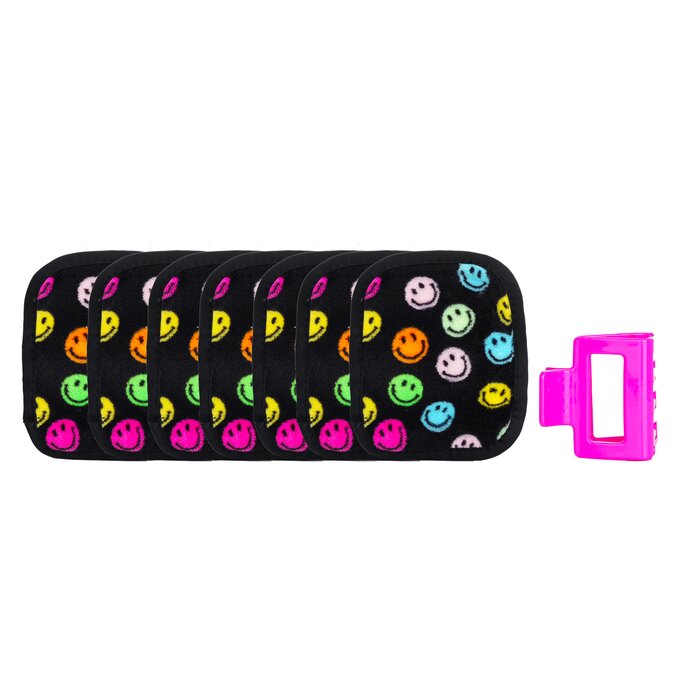 MakeUp Eraser Smiley 7 Day Set (7x Mini MakeUp Eraser Cloth, 1x Hair Claw Clip + 1x Bag)  8pcs+1bag 8pcs+1bagProduct Thumbnail