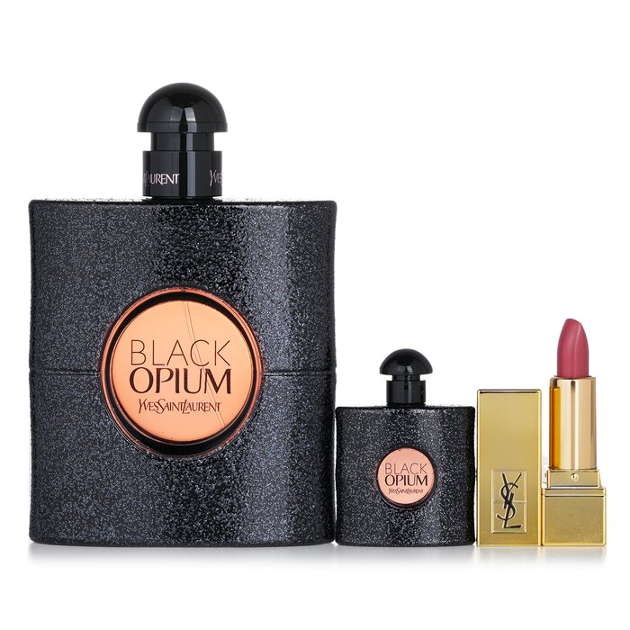 Yves saint laurent Black Opium Eau De Parfum 90ml+Mini Rouge Pur Couture  1+Eau Parfum 7ml Black