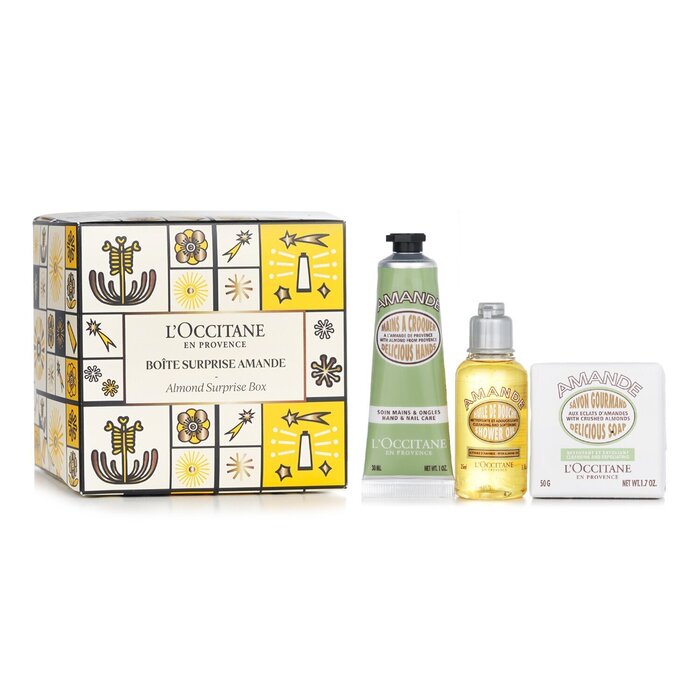 L'Occitane Almond Surprise Box Set: Shower Oil 35ml + Almond Hand Cream ...