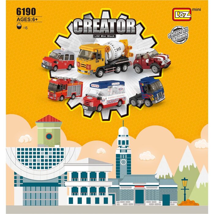 Loz LOZ Mini Block - Mini Car Season 1 Building Bricks Set 15 x 22 x 8 ...