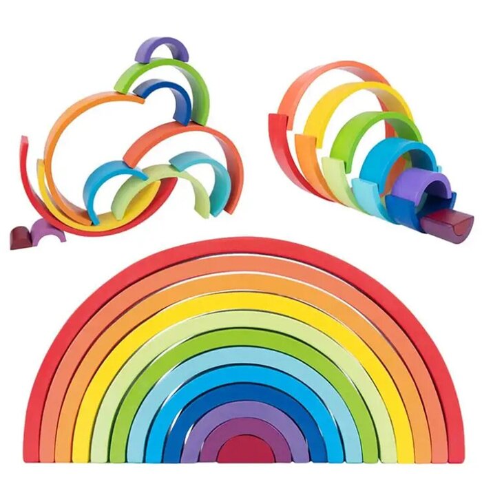 Tooky Toy Co Rainbow Stacker 12pcs  38x19x6cmProduct Thumbnail