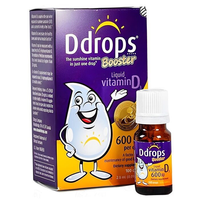 Baby DDrops Baby DDdrops Purple liquid vitamin D3 600 international units - 100 drops (2.8 ml) 2.8mlProduct Thumbnail