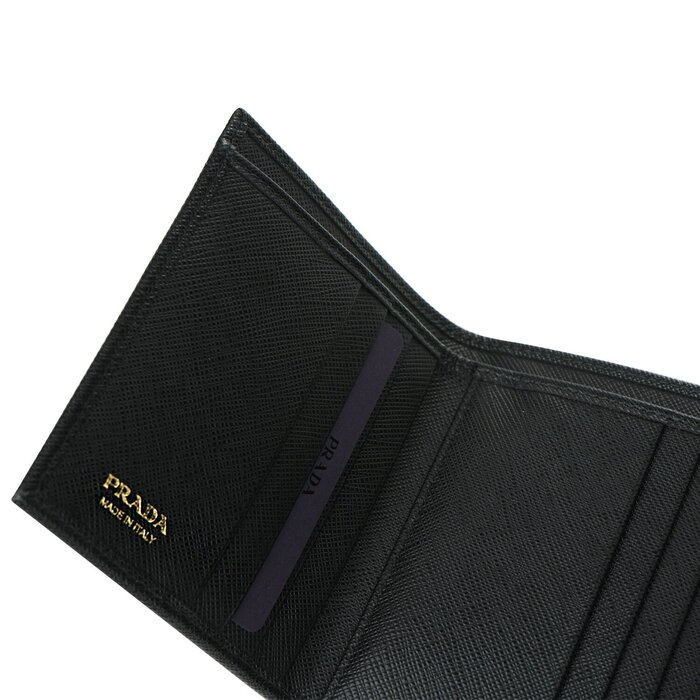 Prada Saffiano Leather Short Trifold Clasp Wallet 1MH176 BlackProduct Thumbnail