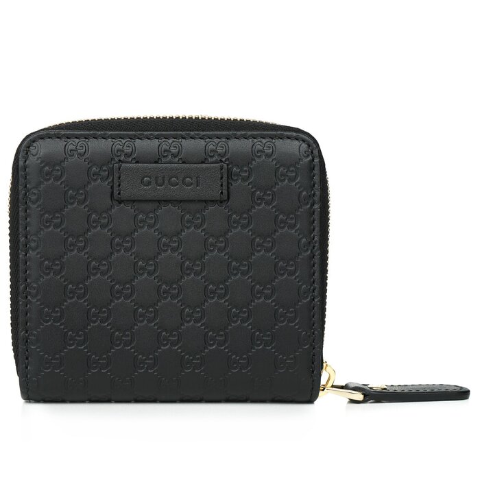 Gucci Micro GG Guccissima Leather Small Bifold Wallet 449395  BlackProduct Thumbnail