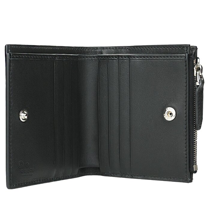 Gucci Black Leather Micro Guccissima Small Zippy Coin Wallet - A