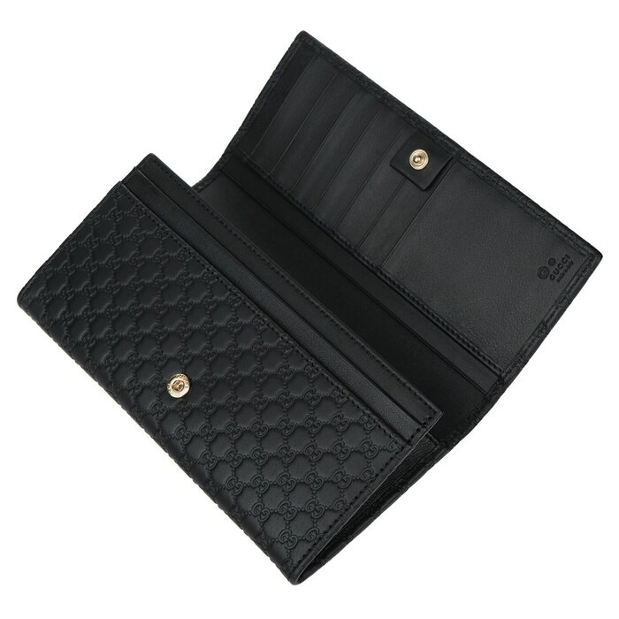 GUCCI Micro Shima GG Logo Leather Bifold Wallet top